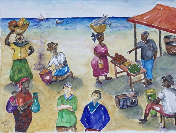 People at the Beach Korsou Art